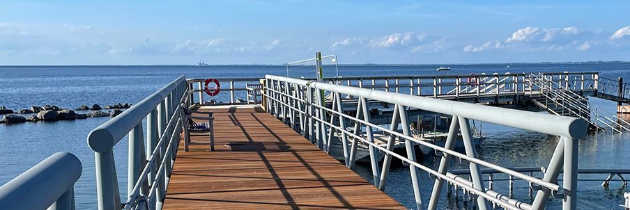 Pedestrian bridge by the sea