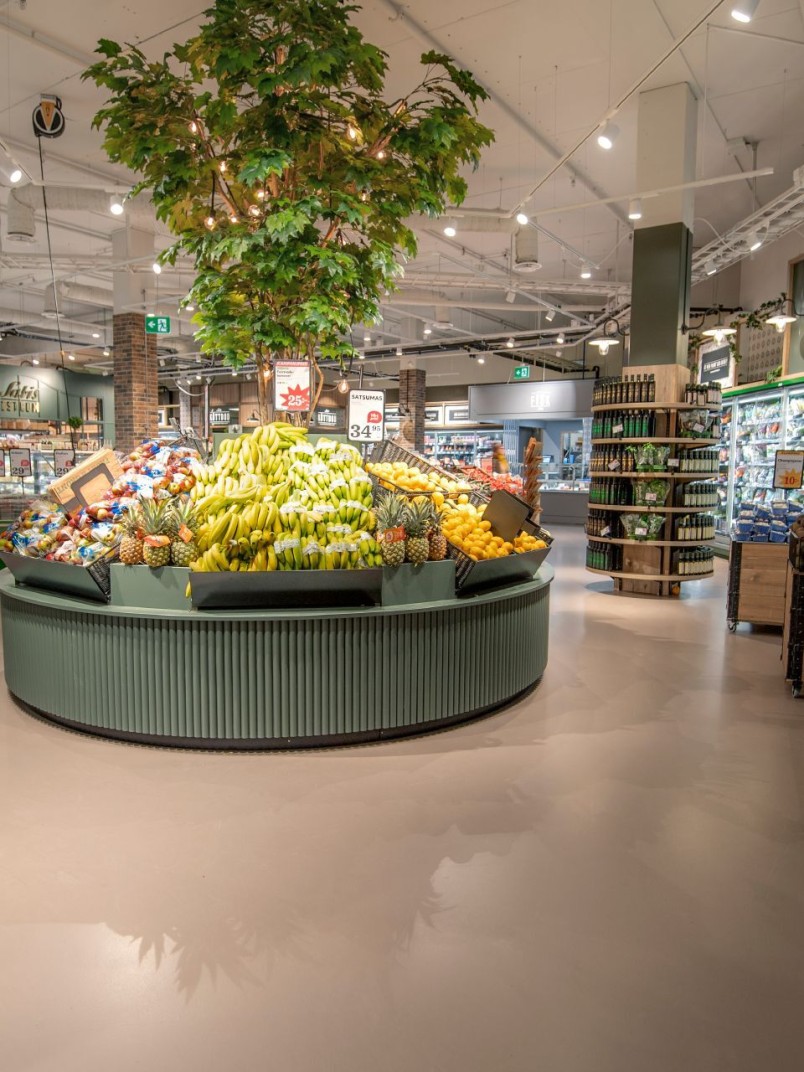 Floor coating in a grocery store