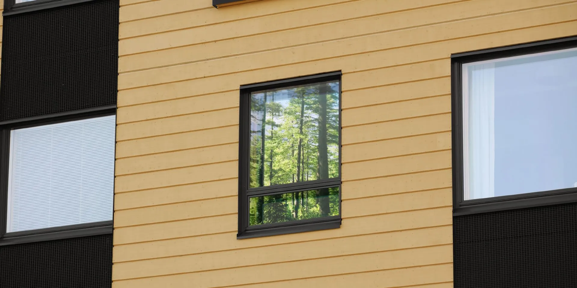 Facade of wooden house