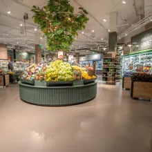 Floor coating in a grocery store